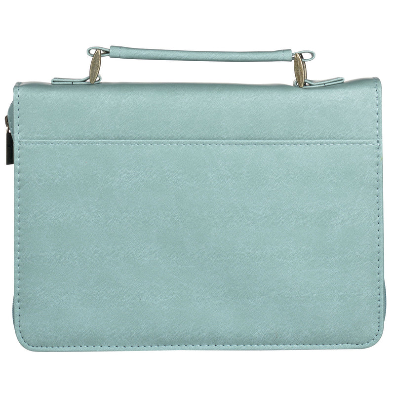Saved by Grace Eph. 2:8 Bible Cover Fashion Teal. Large