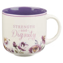 Strength and Dignity Prov. 31:25 Mug Purple