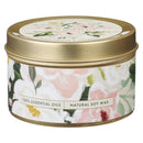 Our Peace Eph. 2:14 Tin Candle Floral White