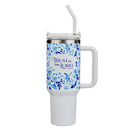 Trust Prov. 3:5 Tumbler w/straw SS Blue Floral