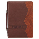 Faith Mountains Matt. 17:20 Bible Cover Classic Brown Two-tone
