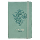 Faith 2 Cor. 5:7 Small Notebook with Elastic Closure Faux Green