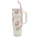 Tumbler w/straw SS Ivory Everything Beautiful Ecc. 3:11