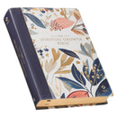 NLT, The Spiritual Growth Bible Faux Leather, Navy with leaves