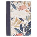 NLT The Spiritual Growth Bible Faux Leather Navy with leaves