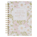Bless You And Keep You Num. 6:24 Journal Spiral Pink Floral