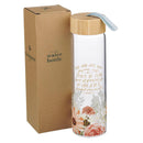 God Has Not Given Us A Spirit Of Fear 2 Tim 1:7 Water Bottle Glass Floral