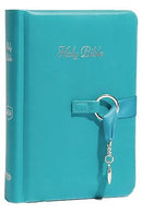 NKJV Simply Charming Bible w/Ribbon Closure-Teal LeatherSoft Hardcover
