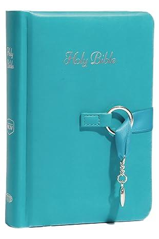 NKJV Simply Charming Bible w/Ribbon Closure-Teal LeatherSoft Hardcover