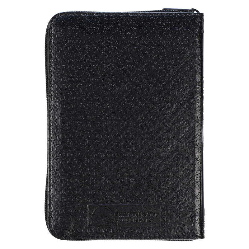 KJV Bible Mini Pocket Faux Leather, Black w/zipper