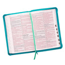 KJV Bible Deluxe Gift Faux Leather, Turquoise w/zipper