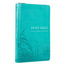 KJV Bible Deluxe Gift Faux Leather, Turquoise w/zipper