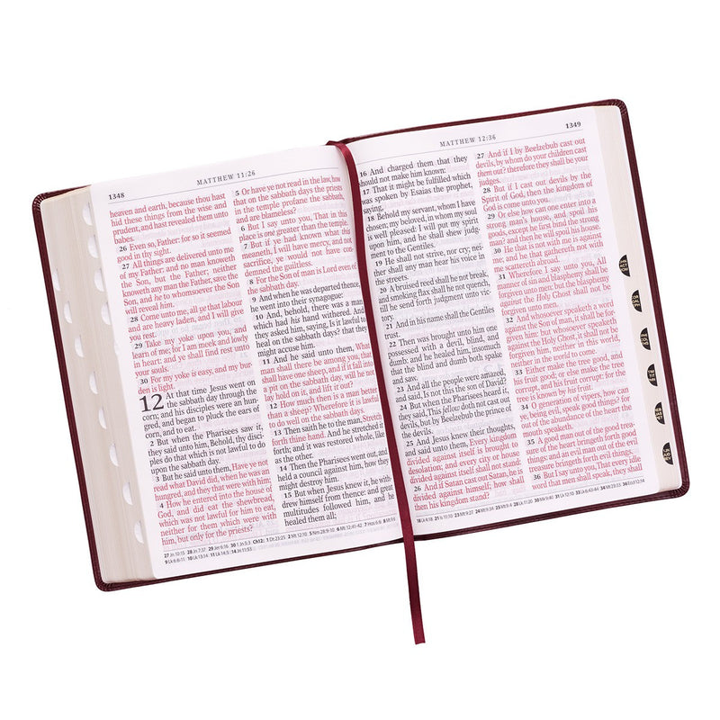 KJV Bible Super Giant Print Faux Leather, Burgundy