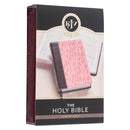 KJV Bible Compact Faux Leather, Brown/Pink Leaf