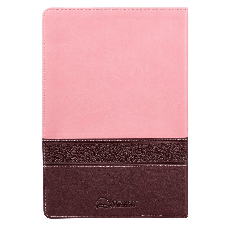 KJV Bible Thinline LP Faux Leather, Brown/Pink