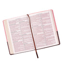 KJV Bible Thinline LP Faux Leather, Brown/Pink