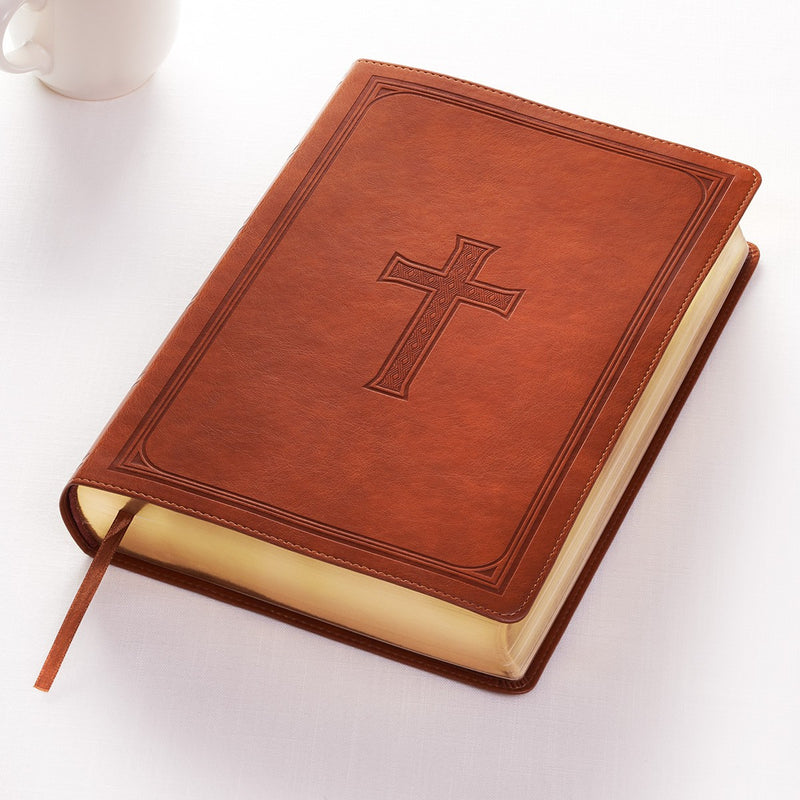 KJV Bible Super Giant Print Faux Leather, Saddle Tan