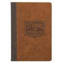 Strong and Courageous Josh. 1:9 Journal Classic Brown