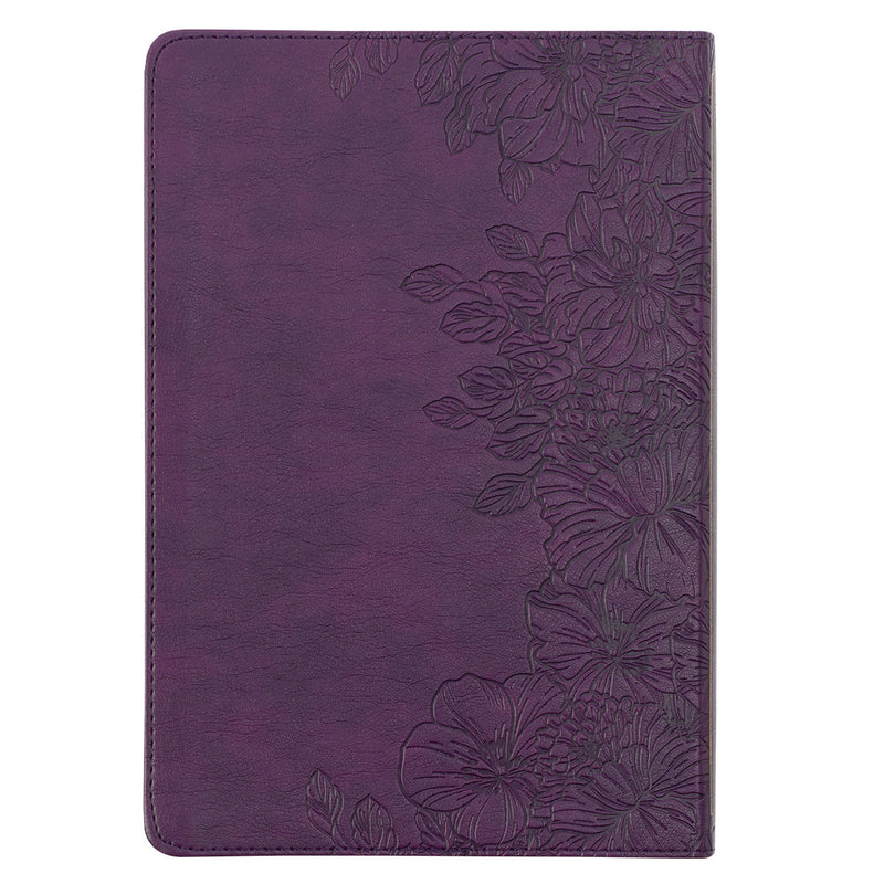 KJV Bible Thinline LP Faux Leather, Purple Floral