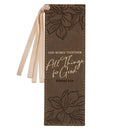 God Works For Good Romans 8:28 Bookmark Faux Leather Brown
