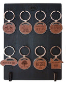 Display 8x4 Metalen sleutelhangers kunstleer