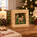 Wooden nativity scene green