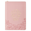 He Will Cover You Ps. 91:4 Journal Classic Zip Pink