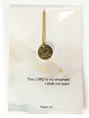 Sheep psalm 23 necklace gold stainless steel