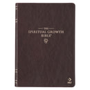 NLT The Spiritual Growth Bible Full-grain Leather Mahogany