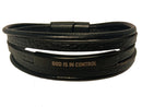 God is in control. Black bracelet
