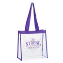 Wees Sterk en Moedig Transparante Tote Bag