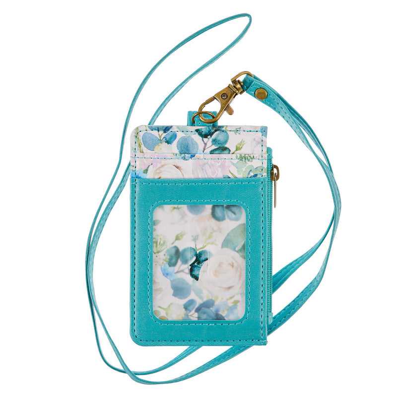 Be Still and Know Floral Teal imitatieleer