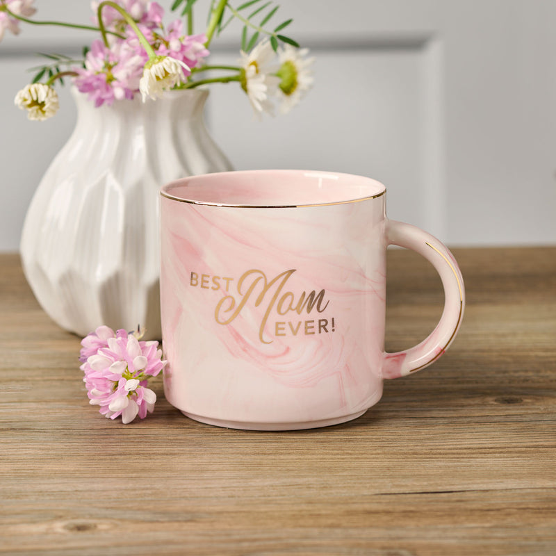 Best Mom Ever Pink Marbled