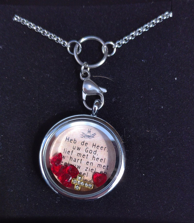 Floating locket Heb de Heer lief