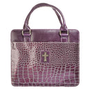 Cross - Purple - Crocodile - Purse style