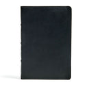 CSB Large Print Ultrathin Reference Bible-Black Premium Leather Indexed