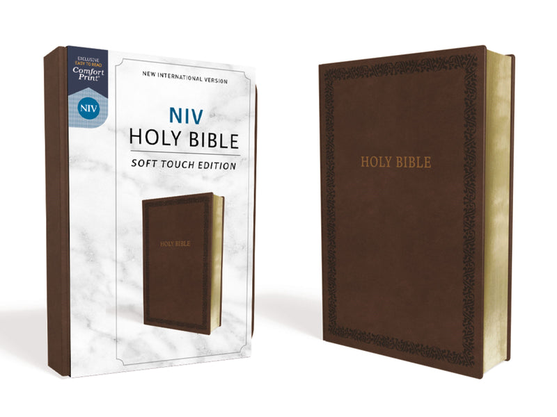 NIV Holy Bible/Soft Touch Edition (Comfort Print)-Brown LeatherSoft