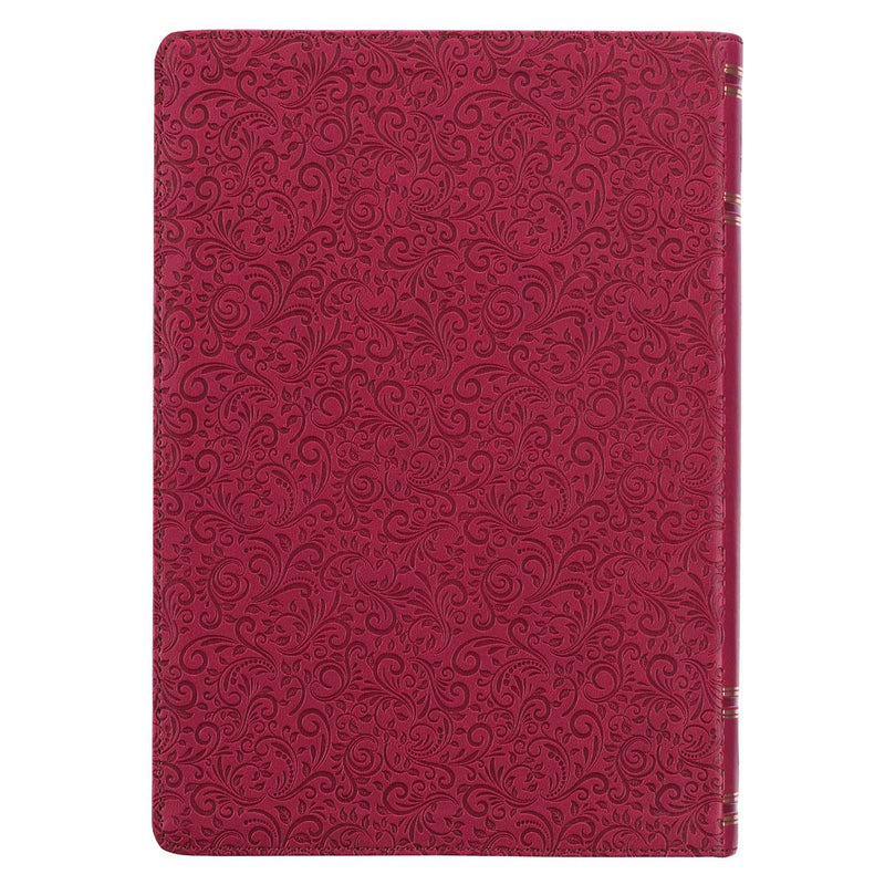 Spiritual Growth Bible Berry Faux Leathe