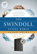 NLT Swindoll Study Bible/Large Print-Classic Black LeatherLike Indexed