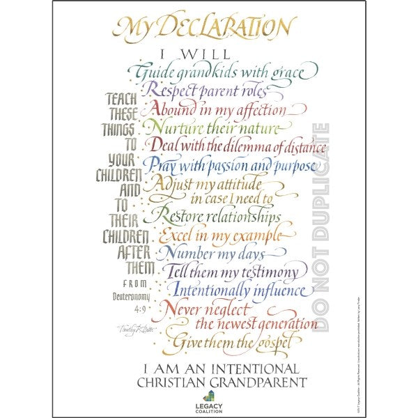 My Declaration: Intentional Christian Grandparent Art Print (Pk/25)