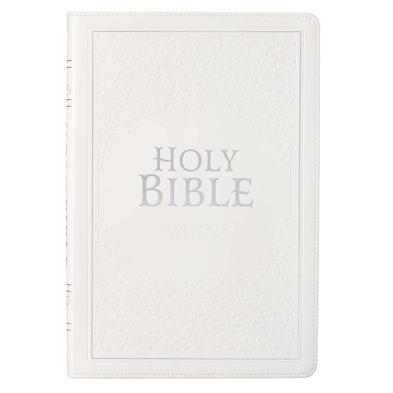 White Faux Leather Large Print Thinl Ind